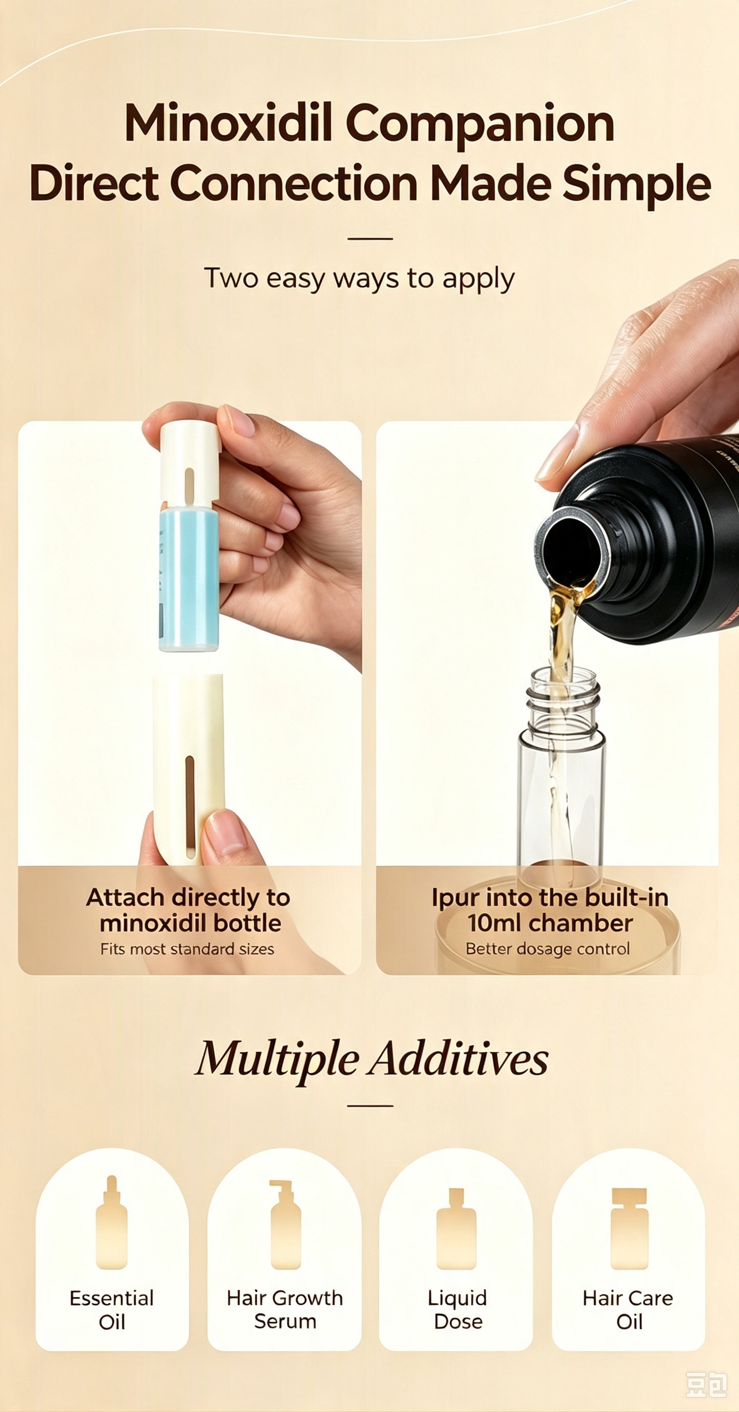 Portable Quantitative Press Scalp Massage Applicator