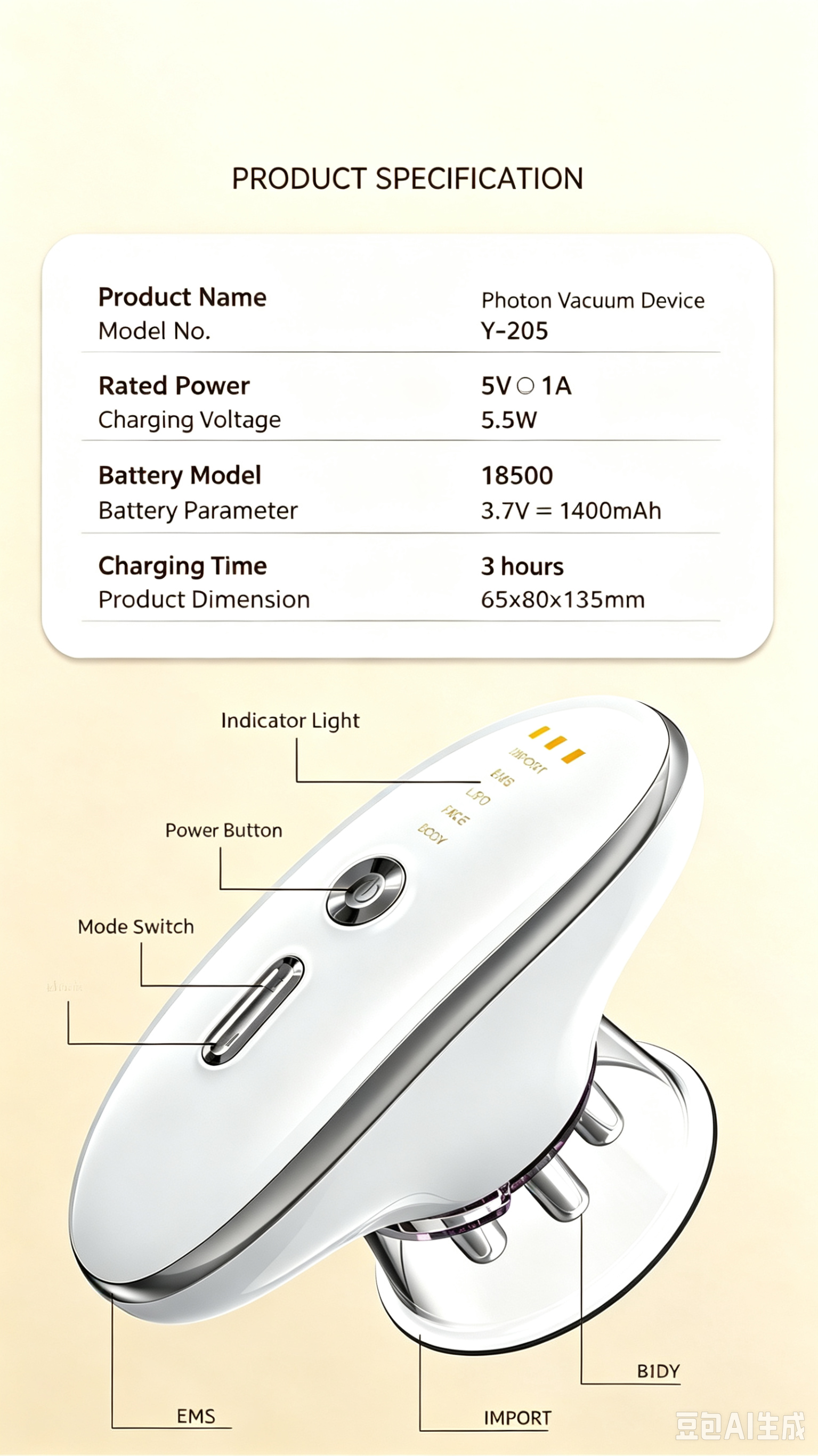 Multifunction EMS Vacuum Photon Beauty Device
