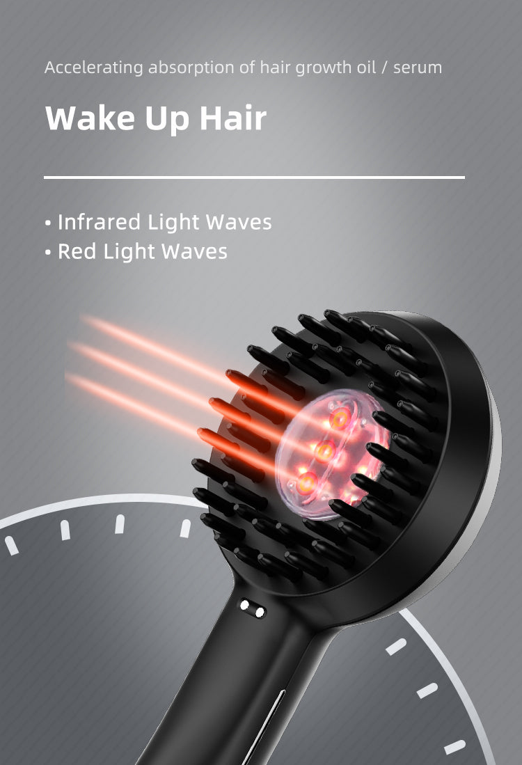 Smart Liquid Dispensing Scalp Massage Comb with Red & Infrared Light Heating Vibration