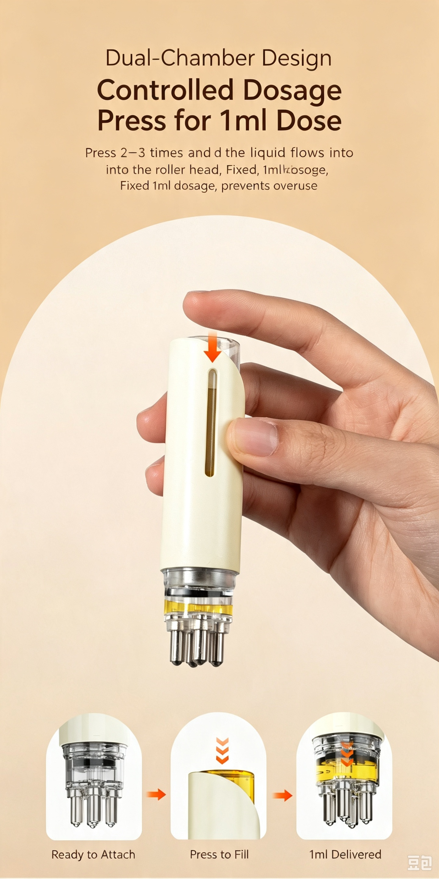 Portable Quantitative Press Scalp Massage Applicator