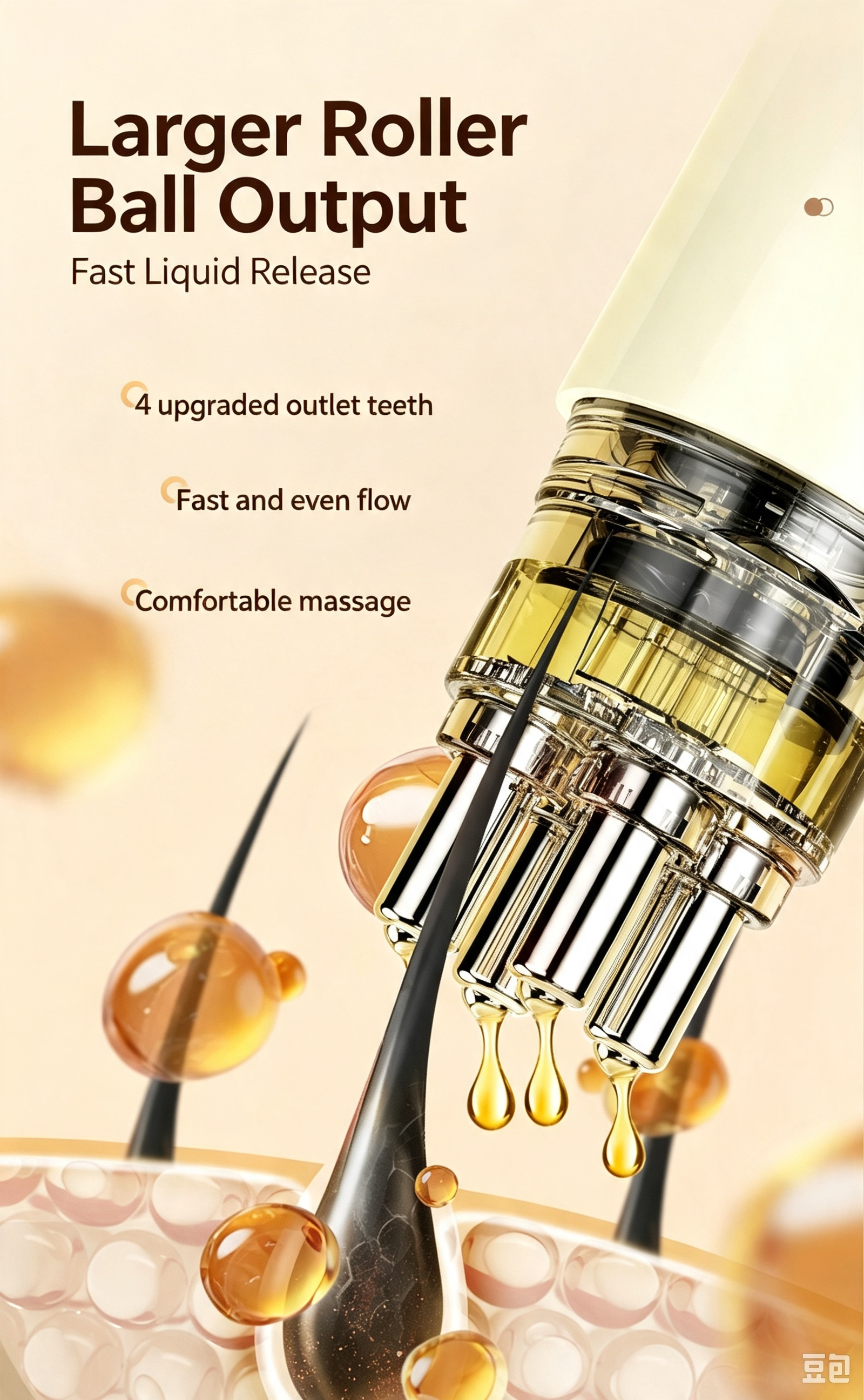 Portable Quantitative Press Scalp Massage Applicator