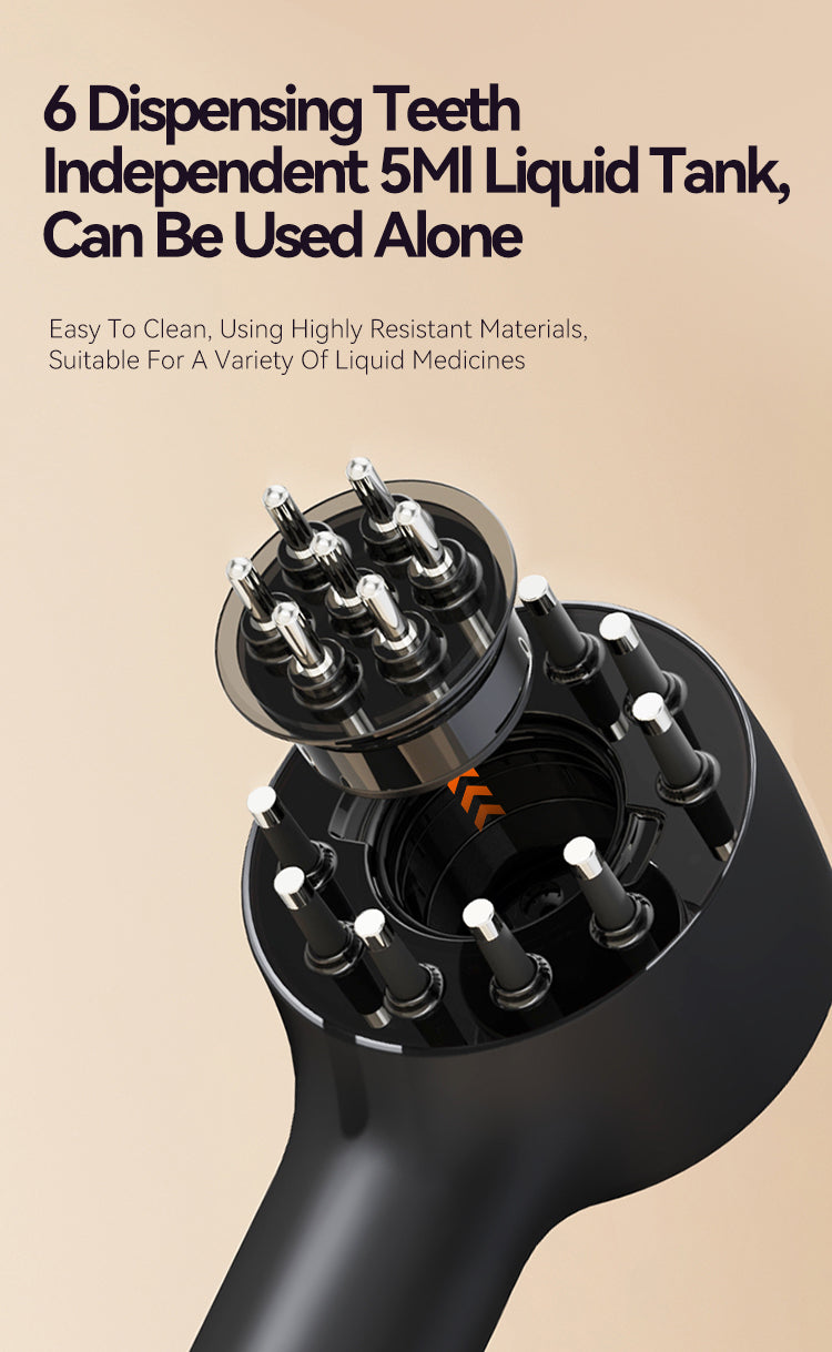 Roller‑Ball Dispensing Scalp Massage Comb