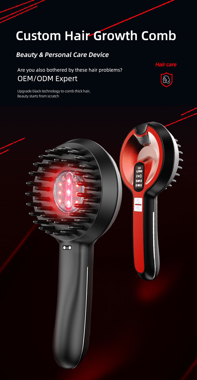 Smart Liquid Dispensing Scalp Massage Comb with Red & Infrared Light Heating Vibration
