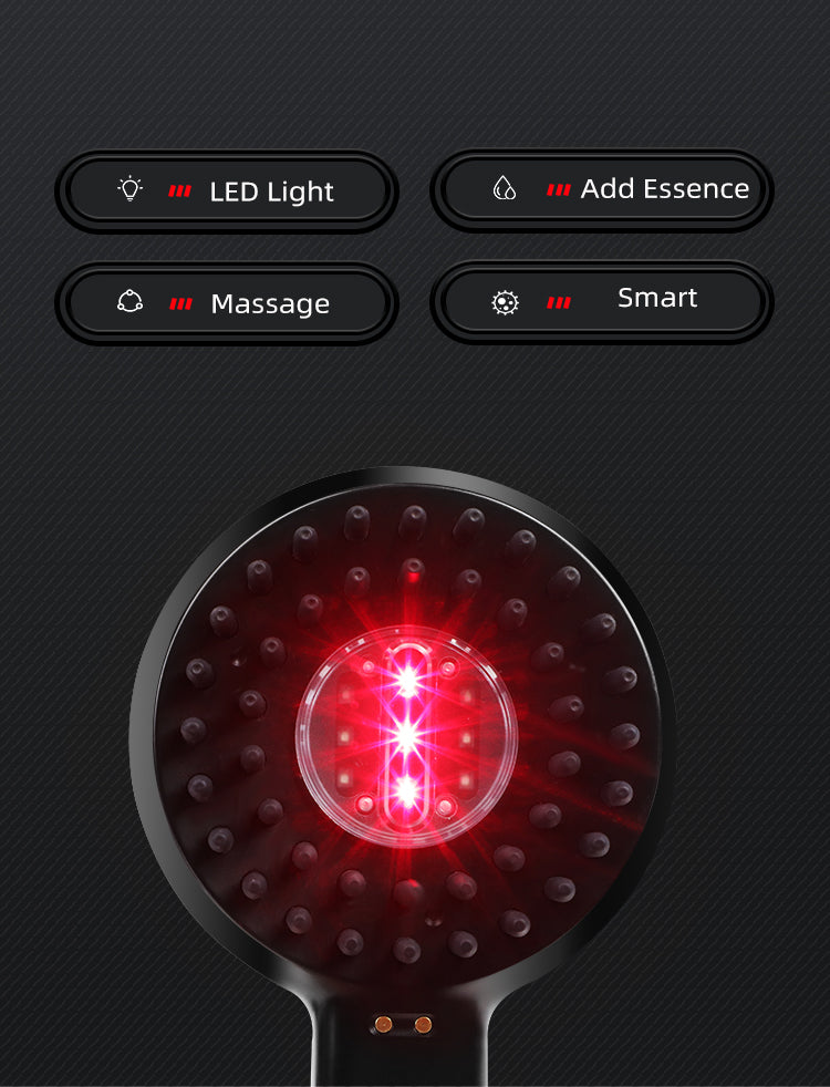 Smart Liquid Dispensing Scalp Massage Comb with Red & Infrared Light Heating Vibration