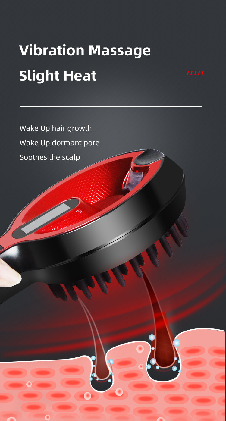Smart Liquid Dispensing Scalp Massage Comb with Red & Infrared Light Heating Vibration