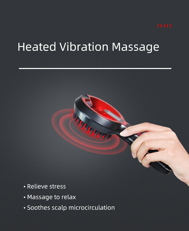 Smart Liquid Dispensing Scalp Massage Comb with Red & Infrared Light Heating Vibration