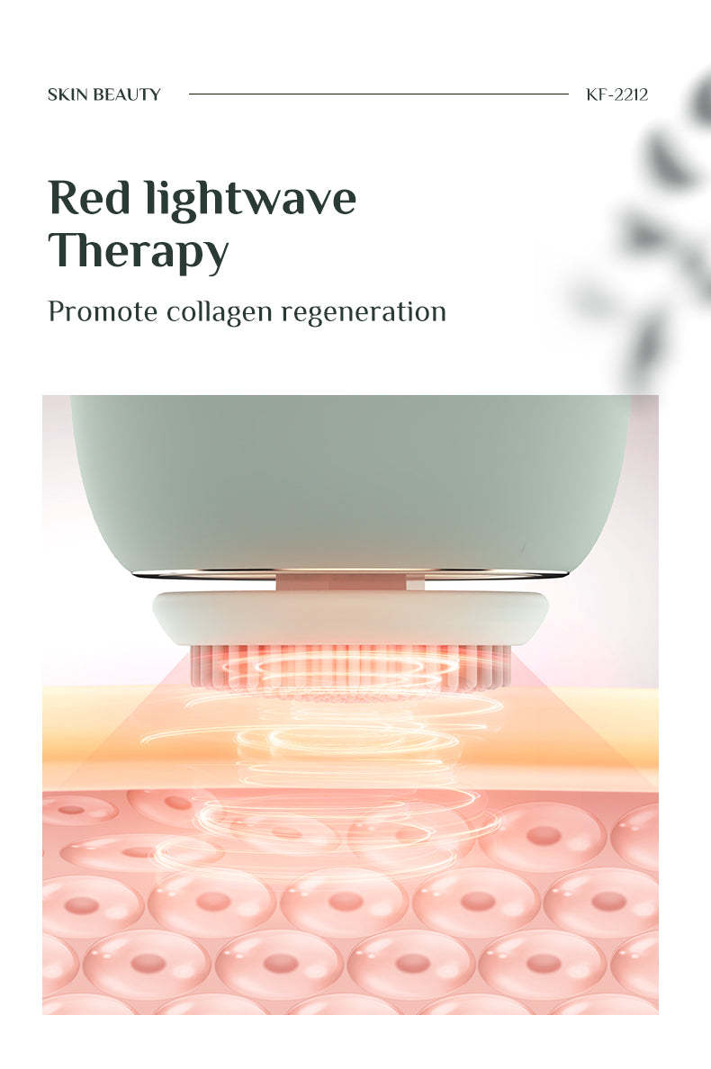 Sonic Facial Cleansing Brush Kit with Red Light, UV-C Sanitizing & Air-Drying Base